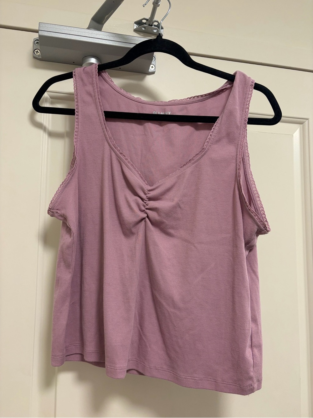 Old Navy Mauve Ribbed V-Neck Tank Top